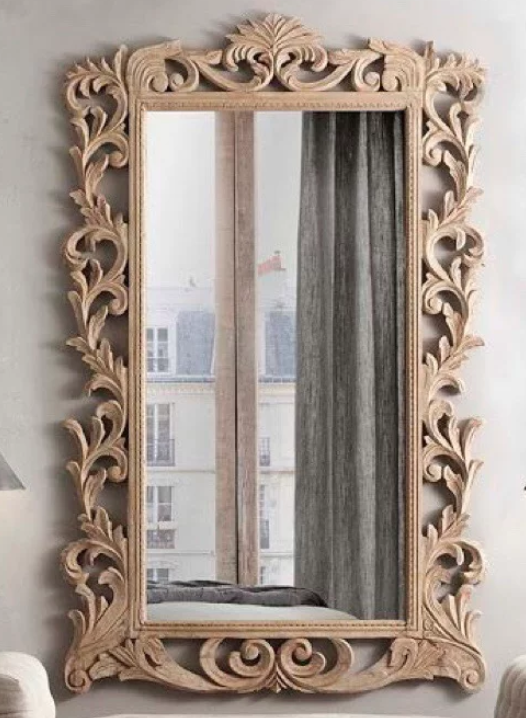 Wood on sale carved mirror