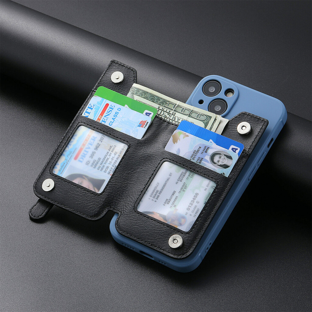 iCare Adhesive PU Leather Stick-On Phone Card Holder