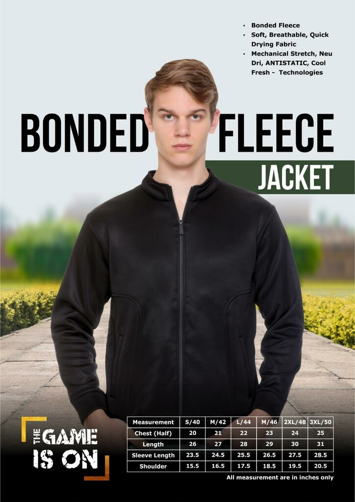 herringbone bonded fleece jacket