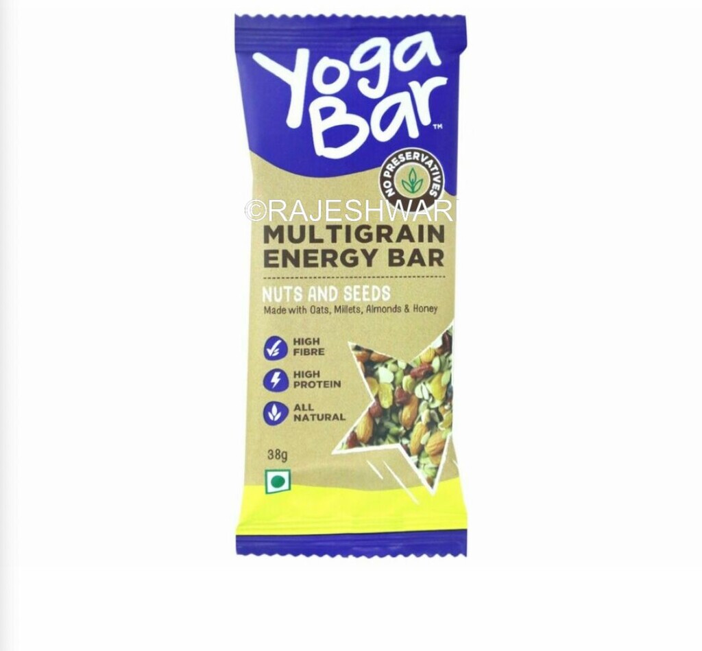 Yogabar Multigrain Energy Bar, Vanilla Almond, Pack of 10