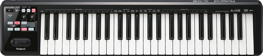 Roland A-49 49-key MIDI Keyboard Controller - Black