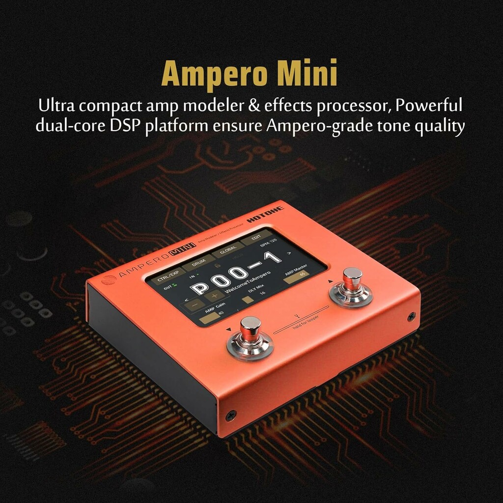 Hotone Ampero Mini MP-50OR Amp Modeler And Effects Processor - Orange