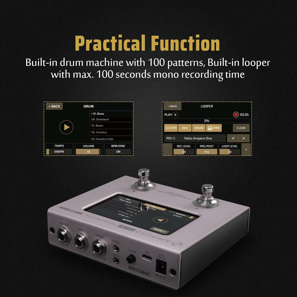 Hotone Ampero Mini MP-50PT Amp Modeler And Effects Processor