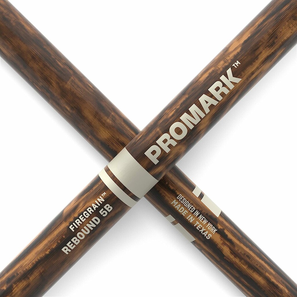Baguettes De Batterie ProMark Rebound 5B - Hickory, Finition Brute, Olive Gland Pour Plus De Puissance Et De Réactivité