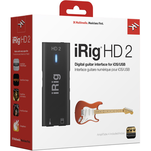 IK Multimedia IRig HD 2 Guitar Interface For IPhone, IPad, Mac And PC