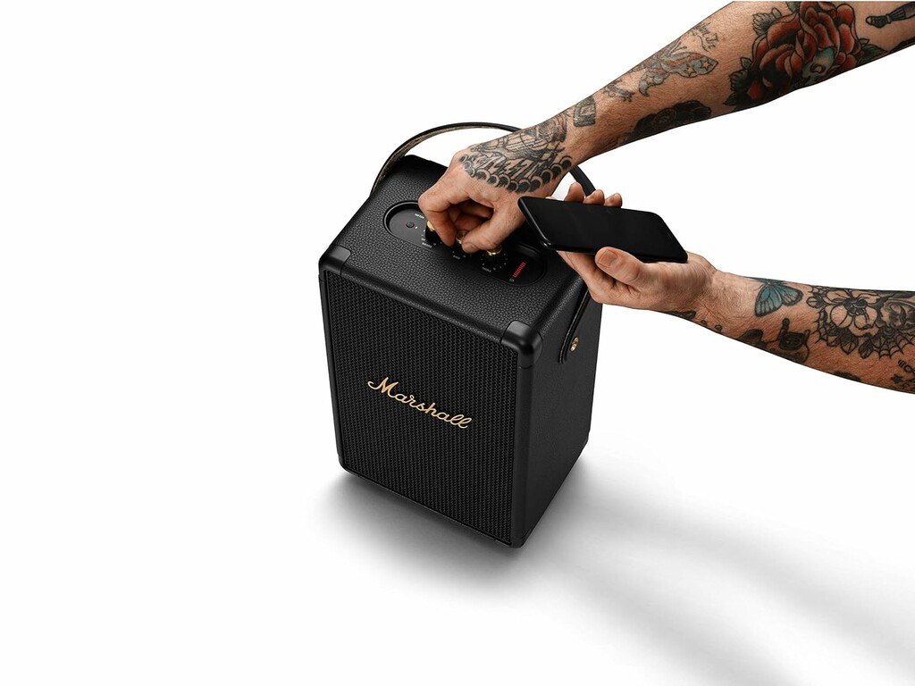 Marshall Tufton Portable Bluetooth Speaker - Black And Brass Marshall Tufton Portable Bluetooth Speaker - Black And Brass